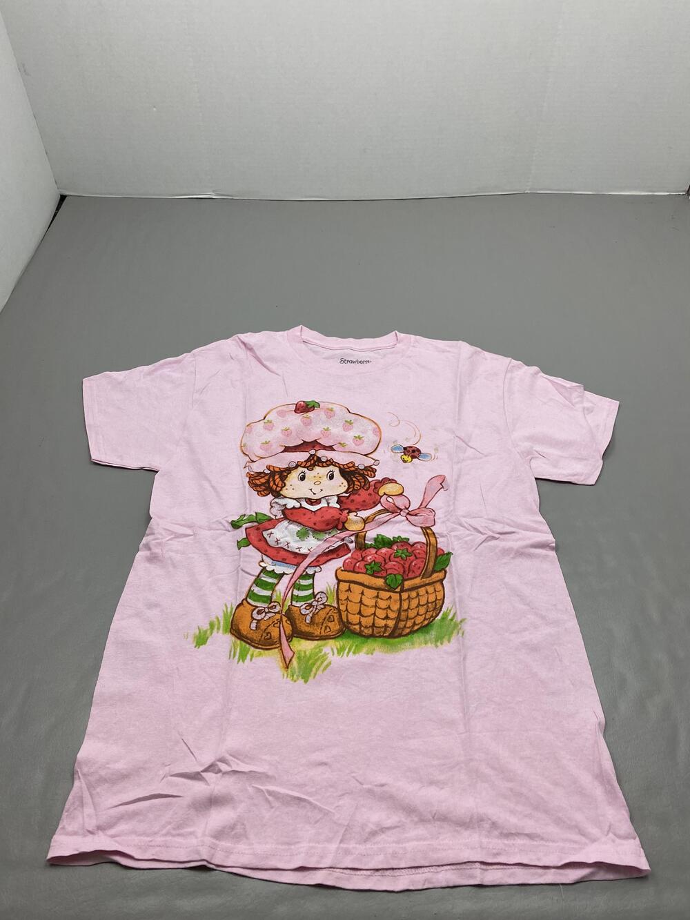 Strawberry Shortcake Shirt Mens L Pink Graphic Print Tagless Cotton Jersey